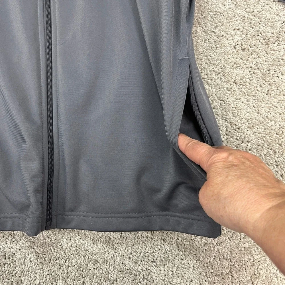 Adidas Jacket Mens Medium Gray Full Zip Long‎ Sleeve Performance Track 3 Stripes
